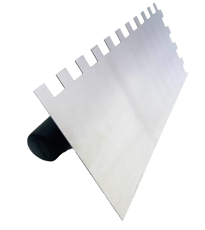 BIHUI notched putty knife 12 mm notch made of stainless steel 280x120 mm