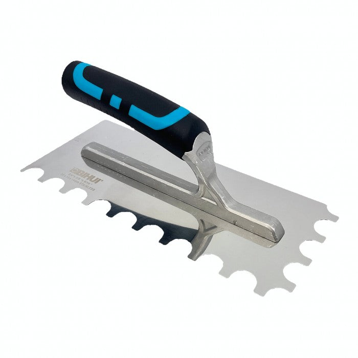 BIHUI notched putty knife (notch trowel) U-shaped notch 280x120 mm made of stainless steel