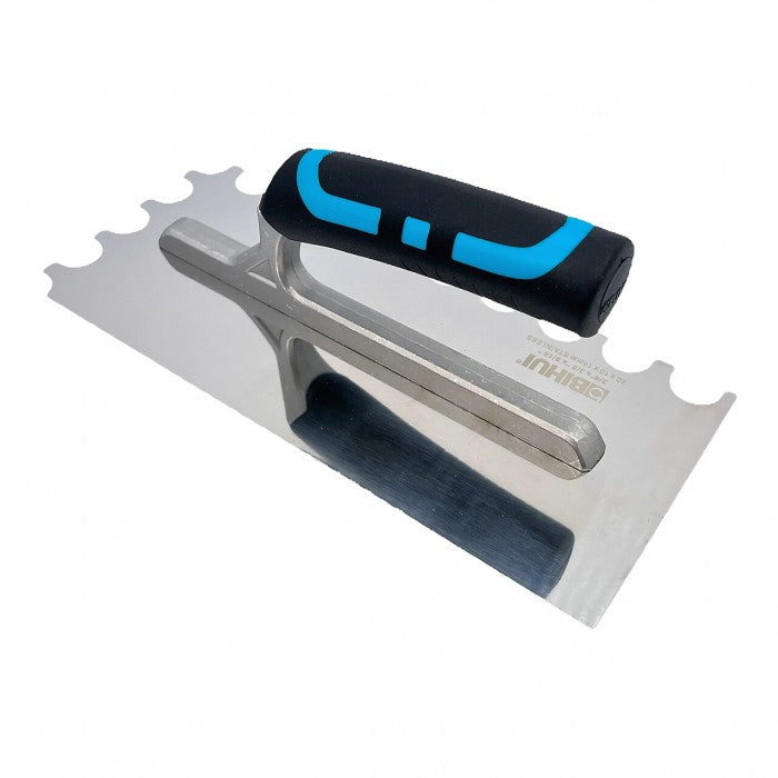 BIHUI notched putty knife (notch trowel) U-shaped notch 280x120 mm made of stainless steel