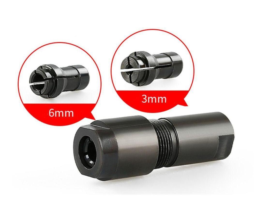 Collet chuck for mini angle grinder from M10 to 3/6 mm
