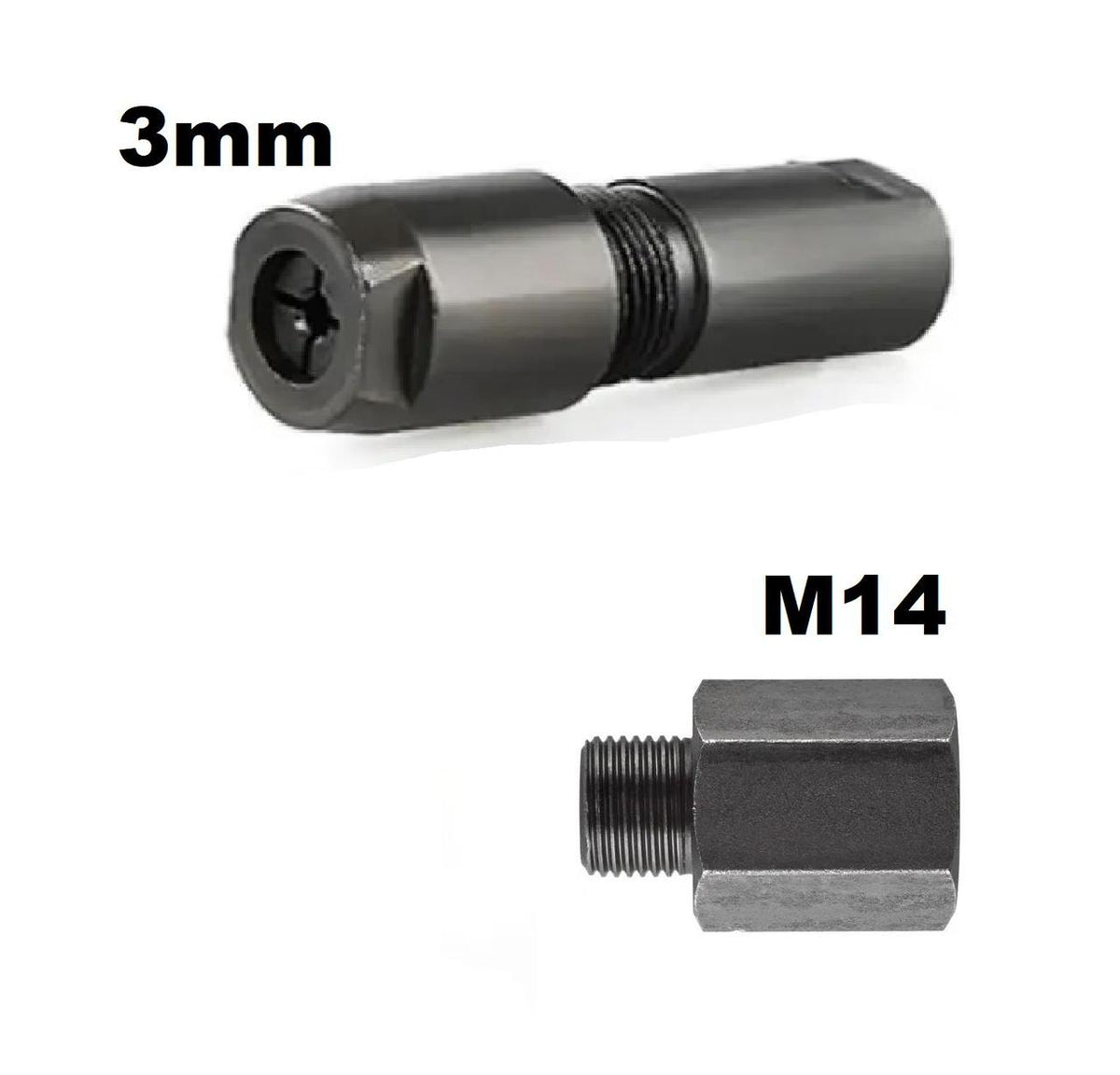 Adapter for angle grinder M14 to 3mm collet