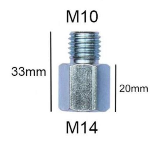 Adapter M10-M14 for regular angle grinders