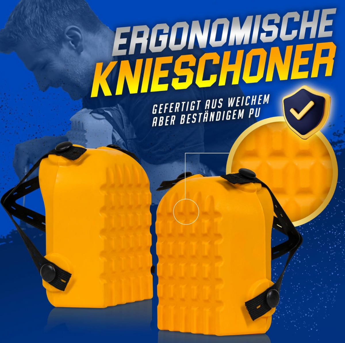 FOXTOOL Protective Kneepads, polyurethane, yellow