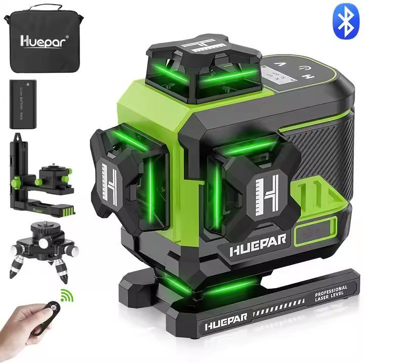 Huepar Z04CG laser level, bracket and rotary platform included