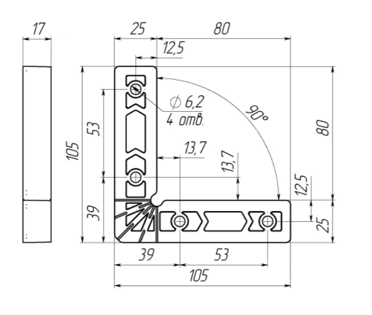 ADVANTA Mounting Corners Set 100x100mm, 2 pcs/pack (351000)