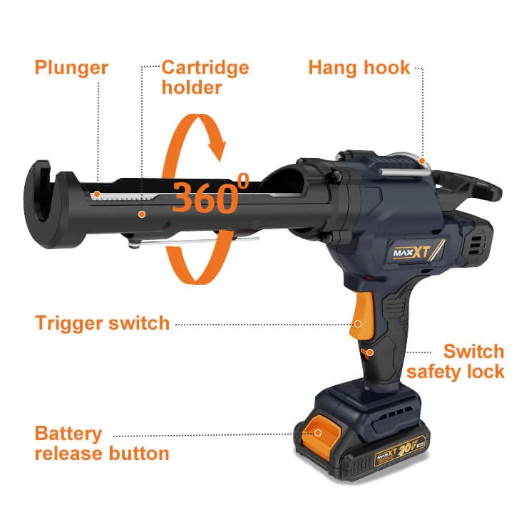 MAX-XT MDCG20V1 sealant gun for tubes, 1 battery (MDCG20V1)