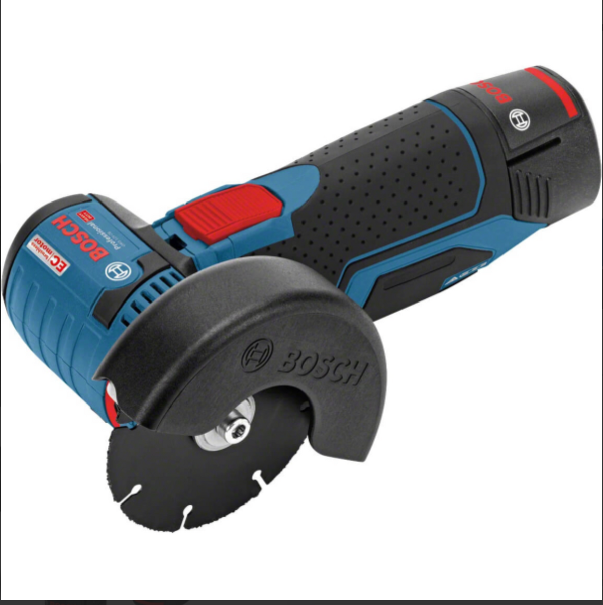 Mini-Winkelschleifer Bosch GWS 12V-76 Professional mit 2 Akkus GBA 12V 2.0 Ah und Ladegerät GAL 12V-40 (06019F2000+1600A019R8)