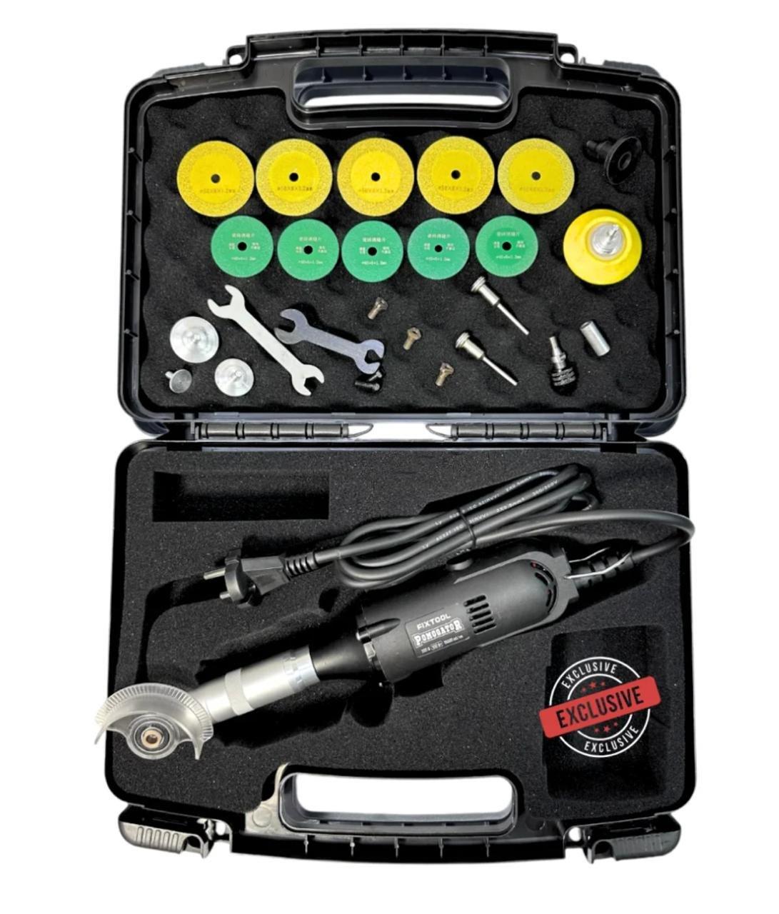 Angle grinder, engraver FIXTOOL Pomogator BLACKOUT in a case