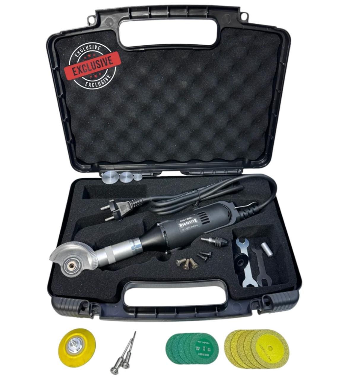 Angle grinder, engraver FIXTOOL Pomogator BLACKOUT in a case