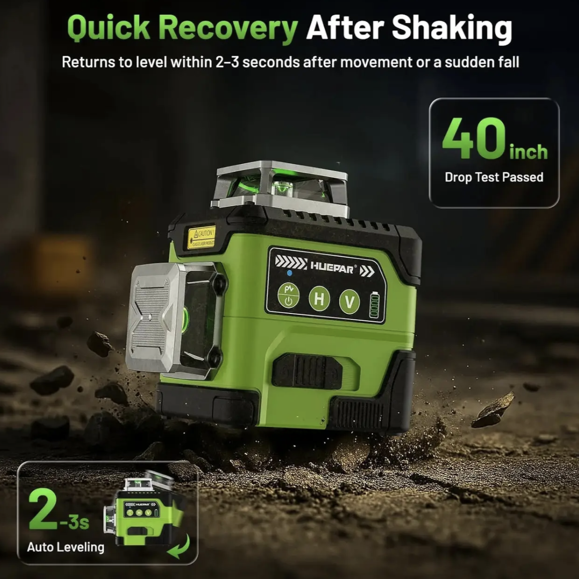 Huepar Y03CG 3D laser level with built-in LCD display