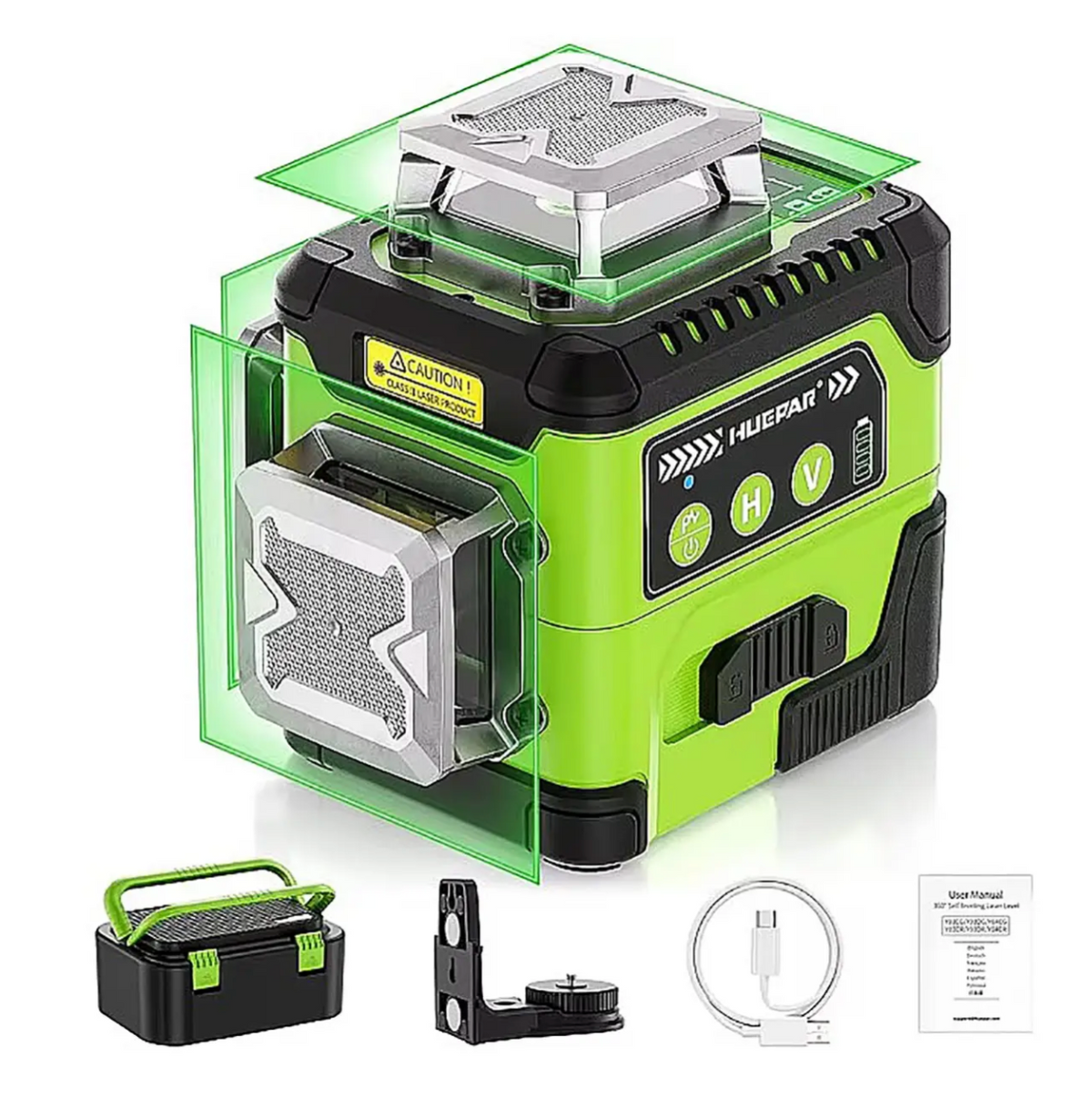 Huepar Y03CG 3D laser level with built-in LCD display
