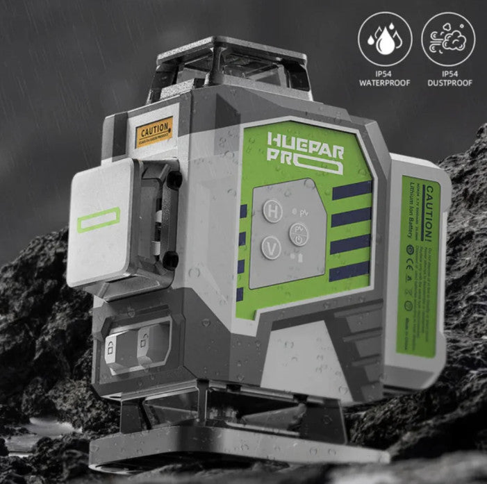 Huepar 4D ZK04CG Laserwasserwaage, Metallgehäuse, Akkukapazität 8000 mAh