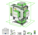 Huepar 4D ZK04CG Laserwasserwaage, Metallgehäuse, Akkukapazität 8000 mAh