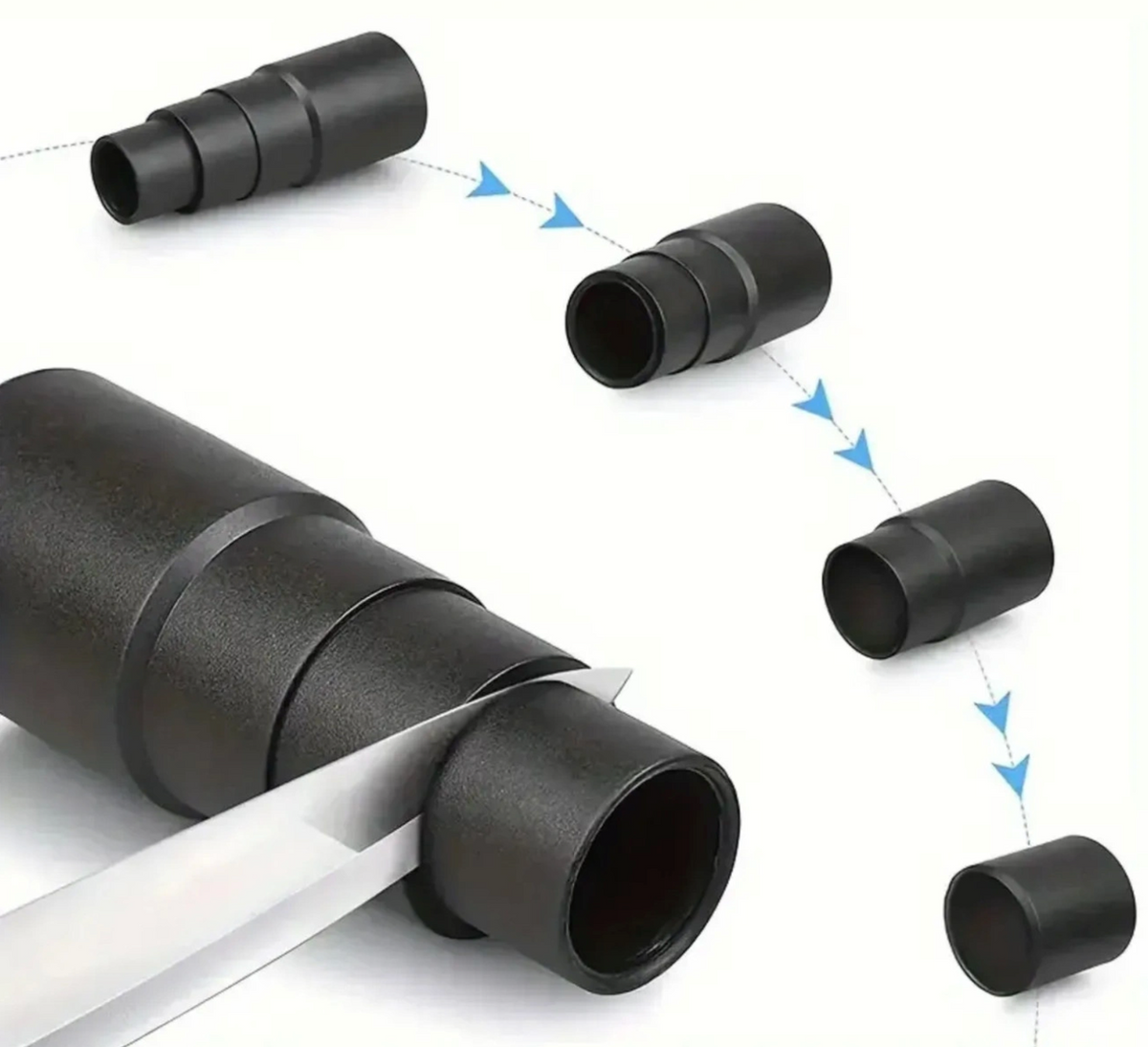 Rubber adapter between dust collector and vacuum cleaner