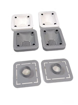 Bottom valve for porcelain stoneware sinks (drain valve) rectangular, gray, rounded corners 90x70