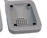 Bottom valve for porcelain stoneware sinks (drain valve) rectangular, gray, rounded corners 90x70