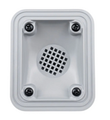Bottom valve for porcelain stoneware sinks (drain valve) rectangular, gray, rounded corners 90x70
